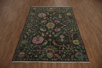 Floral Oushak Oriental Area Rug 6x9 with Ornate Border Art