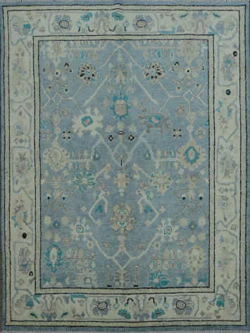 Geometric Authentic Oushak Turkish Oriental Area Rug 5x6