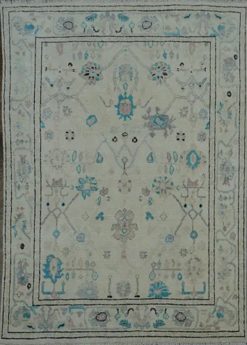 Floral Oushak Oriental Area Rug 5x6