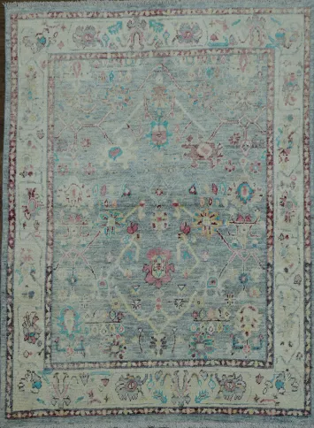 Floral Oushak Oriental Area Rug 5x6