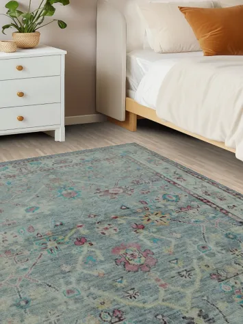 Floral Oushak Oriental Area Rug 5x6