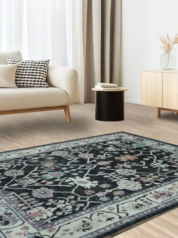 Geometric Oushak Oriental Area Rug 5x6