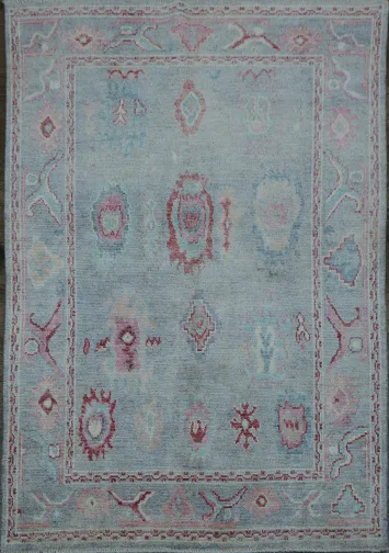 Geometric Authentic Oushak Turkish Oriental Area Rug 5x7