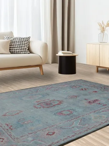 Geometric Authentic Oushak Turkish Oriental Area Rug 5x7