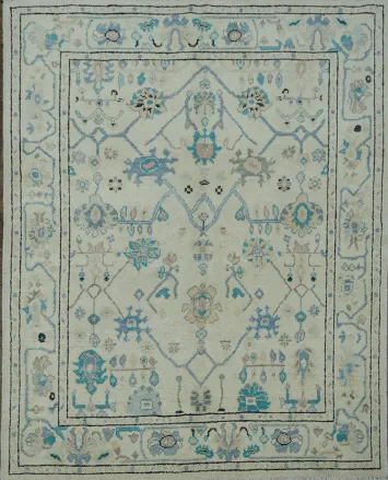 Geometric All Over Oushak Oriental Area Rug 5x6