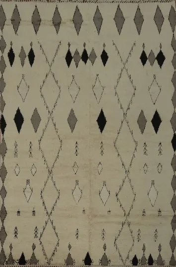 Trellis Moroccan Handmade Large Area Rug 9x12