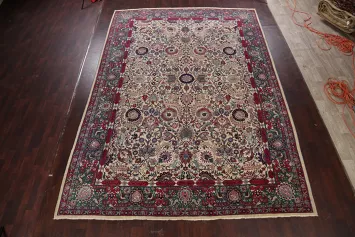Antique Silk Vegetable Dye Tehran Persian Area Rug 11x14