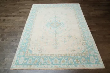 Geometric Authentic Oushak Turkish Oriental Area Rug 9x12