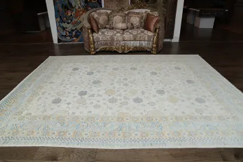 Vegetables Dye Geometric Khotan Oriental Area Rug 9x12