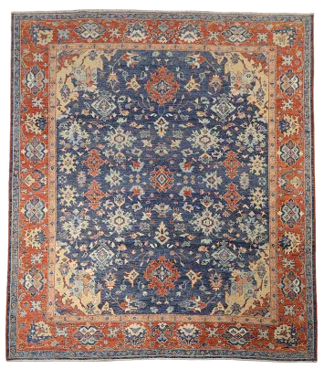 Blue 100% Vegetable Dye Khotan Oriental Wool Area Rug 8x10