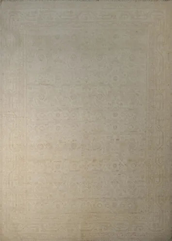 Neutral Toned Oushak Turkish Area Rug 6x8 ft
