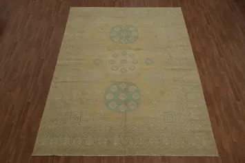 Artisan Crafted Khotan Vegetable Dye Area Rug 9x12 with a Modern Twist