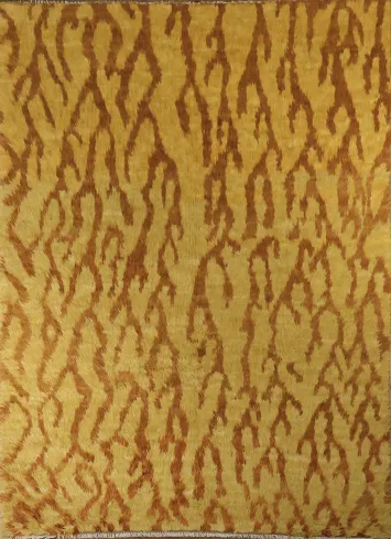 Abstract Moroccan Oriental Wool Area Rug 7x9