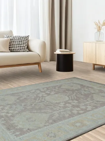 100% Vegetable Dye Authentic Oushak Oriental Area Rug 5x7