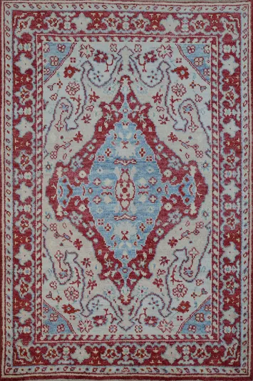 Vegetable Dye Oushak Turkish Area Rug 4x6