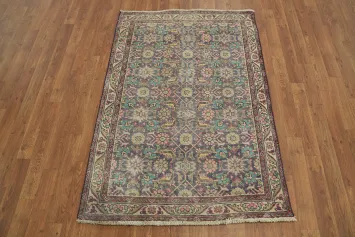 Geometric  Distressed Tabriz Persian Rug 3x5