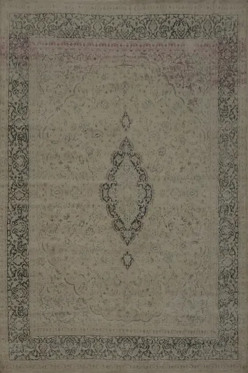 Classic Distressed Kerman Persian Rug in Subtle Earthy Tones 10x13