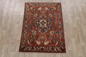 Antique Vegetable Dye Bakhtiari Persian Area Rug 5x7