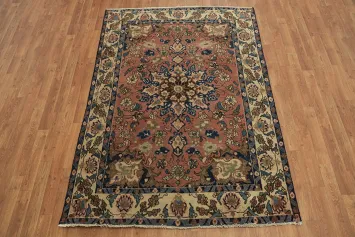 Traditional Antique Bakhtiari Persian Rug with Rich Floral Embellishments 5x7