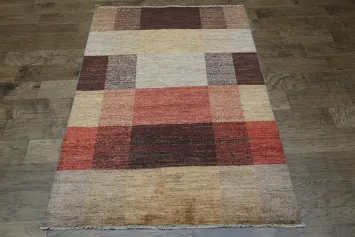 Checkered Gabbeh Kashkoli Oriental Area Rug 4x6
