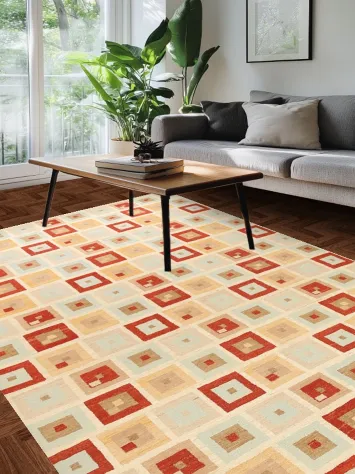 Geometric Gabbeh Kashkoli Oriental Area Rug 7x10