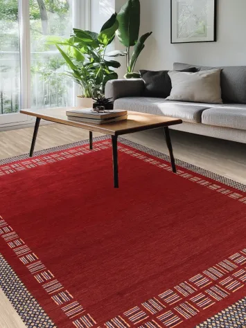 Bordered Gabbeh Kashkoli Oriental Area Rug 6x10