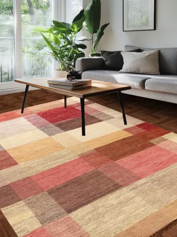 Checkered Gabbeh Kashkoli Oriental Area Rug 6x9