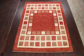 Checkered Gabbeh Kashkoli Oriental Area Rug 9x12