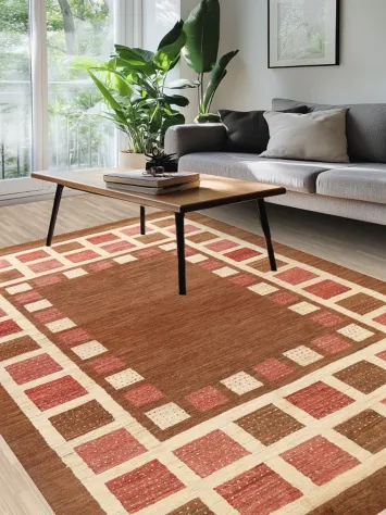 Checkered Gabbeh Kashkoli Oriental Area Rug 7x10