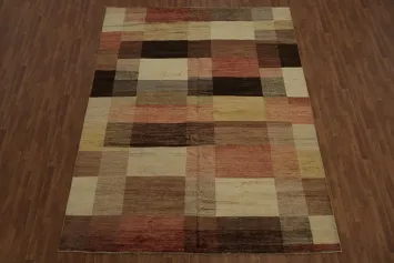 Warm Plaid Style Gabbeh Kashkoli Area Rug 9x12 for All Season Decor