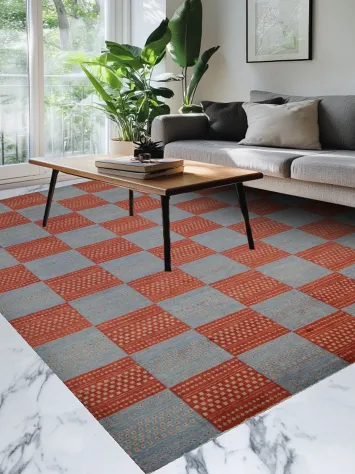 Checkered Gabbeh Kashkoli Oriental Area Rug 8x11