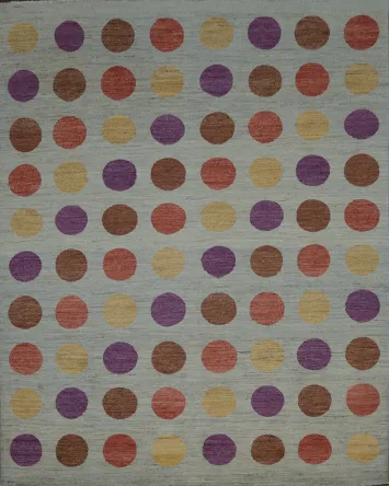Polka Dot Gabbeh Kashkoli Oriental Area Rug 8x10