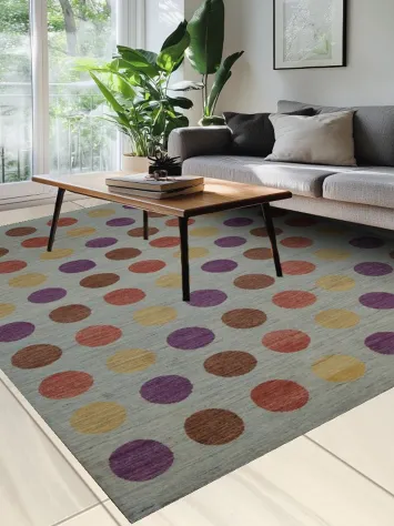 Polka Dot Gabbeh Kashkoli Oriental Area Rug 8x10