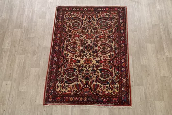 Antique Vegetable Dye Bakhtiari Persian Area Rug 5x6