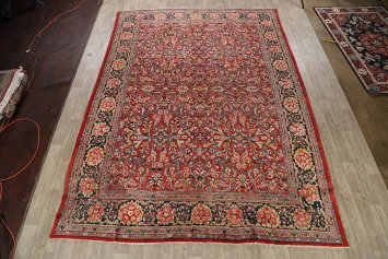 Antique Vegetable Dye Sultanabad Persian Area Rug 10x14