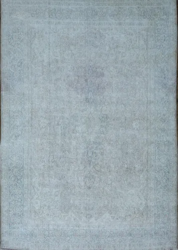 Muted Distressed Kerman Persian Area Rug 8x11