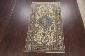 Geometric Animals Design Tabriz Persian Area Rug 5x9