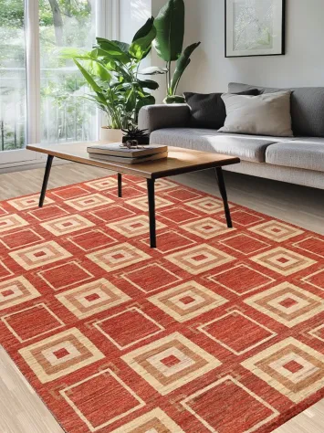 All-Over Geometric Gabbeh Kashkoli Oriental Area Rug 7x10