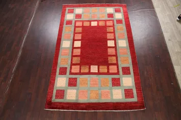 Geometric Modern Gabbeh Kashkoli Oriental Area Rug 7x10
