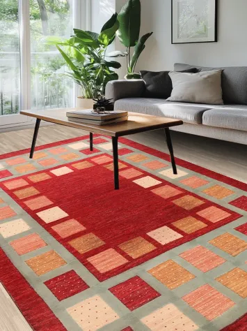 Geometric Modern Gabbeh Kashkoli Oriental Area Rug 7x10
