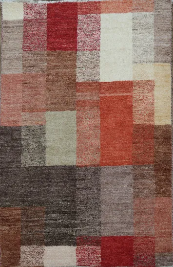 Modern Gabbeh Kashkoli Oriental Area Rug 3x5