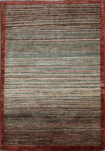 Modern Striped Gabbeh Kashkoli Oriental Area Rug 3x5