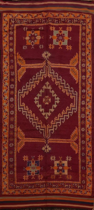 Geometric Moroccan Oriental Runner Rug 7x17