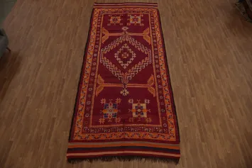 Geometric Moroccan Oriental Runner Rug 7x17