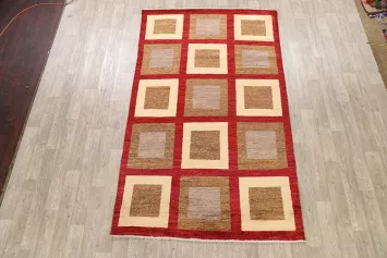 Modern Geometric Gabbeh Kashkoli Oriental Area Rug 6x10