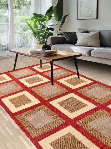 Modern Geometric Gabbeh Kashkoli Oriental Area Rug 6x10