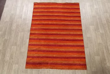 Modern Striped Gabbeh Kashkoli Oriental Area Rug 5x8