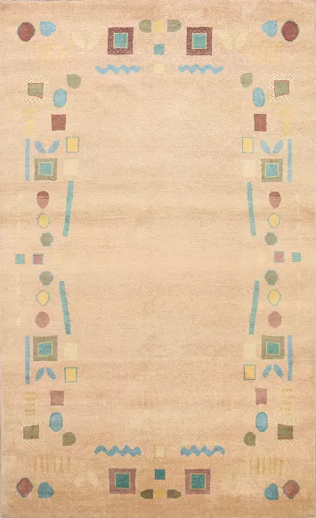 Modern Gabbeh Kashkoli Oriental Area Rug 6x9