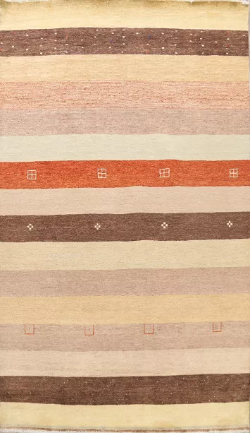 Modern Gabbeh Kashkoli Oriental Area Rug 6x10