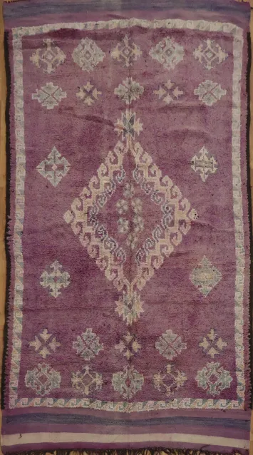 Antique Tribal Moroccan Oriental Area Rug 6x11